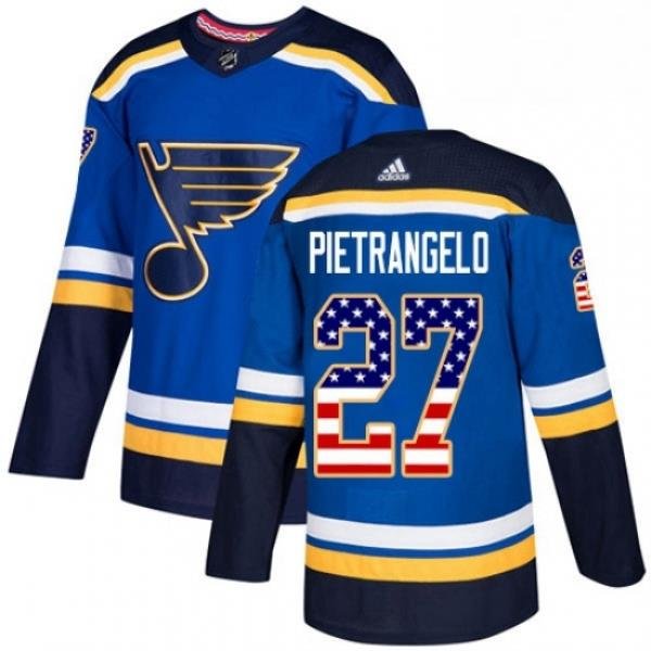 Mens Adidas St Louis Blues 27 Alex Pietrangelo Authentic Blue USA Flag Fashion NHL Jersey