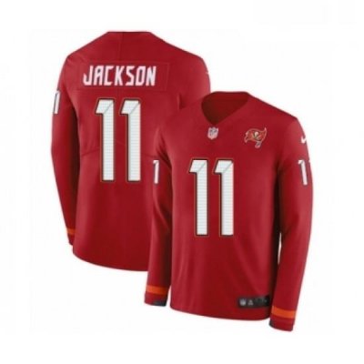 Mens Nike Tampa Bay Buccaneers 11 DeSean Jackson Limited Red Therma Long Sleeve NFL Jersey