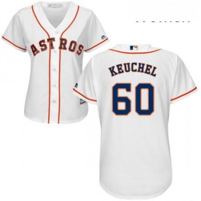 Womens Majestic Houston Astros 60 Dallas Keuchel Authentic White Home Cool Base MLB Jersey