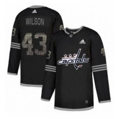 Mens Adidas Washington Capitals 43 Tom Wilson Black 1 Authentic Classic Stitched NHL Jersey