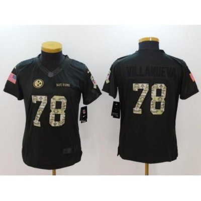 Men Pittsburgh Steelers 78  Alejandro Villanueva Green Nike Salute to Service Limited NFL Jersey