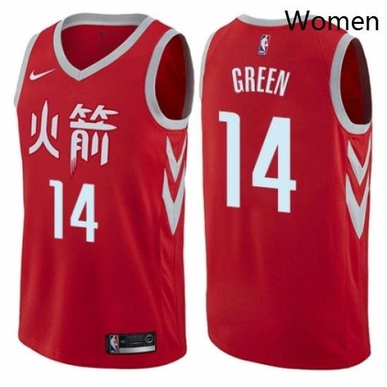 Womens Nike Houston Rockets 14 Gerald Green Swingman Red NBA Jersey City Edition