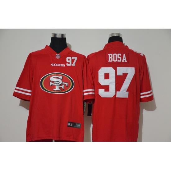 Nike 49ers 97 Nick Bosa Red Team Big Logo Number Vapor Untouchable Limited Jersey