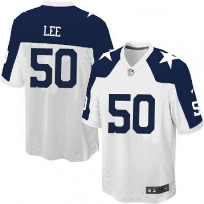 Mens Nike Dallas Cowboys 50 Sean Lee Game White Throwback Alternate NFL Jersey