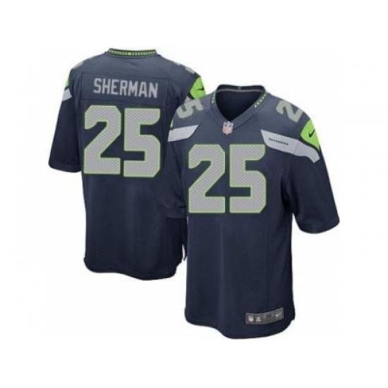 Nike Seattle Seahawks 25 Richard Sherma Blue Game NFL Jersey