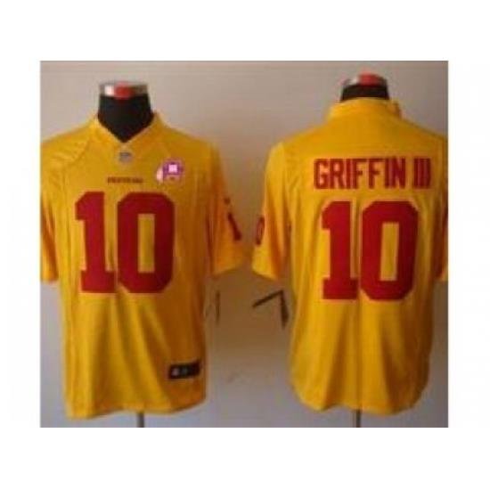 Nike NFL Washington Redskins #10 Robert Griffin III Yellow Jersey W 80TH Pa-tch(Limited)