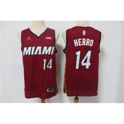 Men Miami Heat Tyler Herro 14 Red 2021 Jordan Brand Swingman Jersey