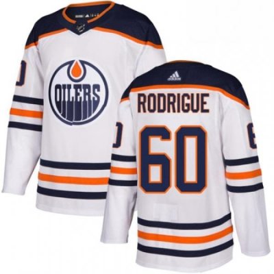 Mens Adidas Edmonton Oilers 60 Olivier Rodrigue Authentic White Away NHL Jersey