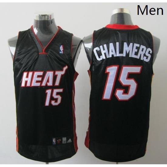 Heat 15 Mario Chalmers Black Stitched NBA Jersey