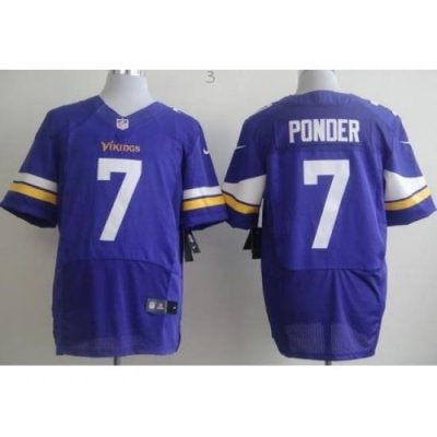 Nike Minnesota Vikings 7 Christian Ponder Purple Elite NFL Jersey