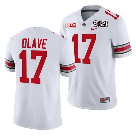 Ohio State Buckeyes Chris Olave White 2021 Sugar Bowl Champions College Football Playoff College Football Playoff Jersey 0