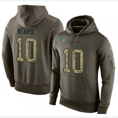 NFL Nike New York Jets 10 Jermaine Kearse Green Salute To Service Mens Pullover Hoodie