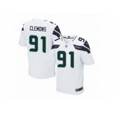 Nike Seattle Seahawks 91 Chris Clemons white Elite NFL Jersey