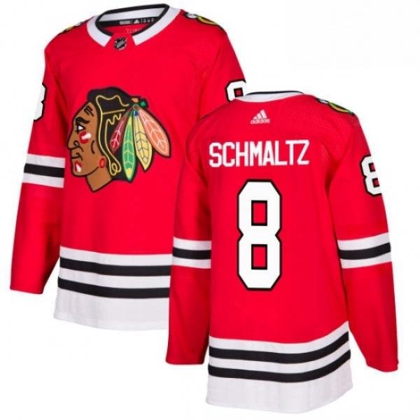 Mens Adidas Chicago Blackhawks 8 Nick Schmaltz Authentic Red Home NHL Jersey