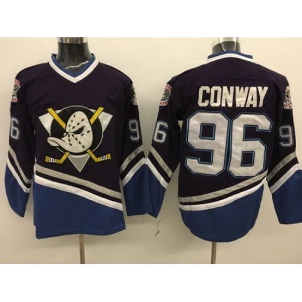 Ducks 96 Charlie Conway Purple CCM Jersey