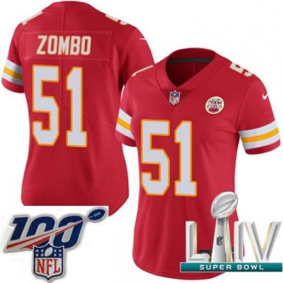 2020 Super Bowl LIV Women Nike Kansas City Chiefs #51 Frank Zombo Red Team Color Vapor Untouchable Limited Player NFL Jersey