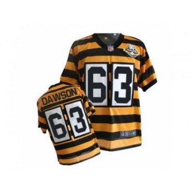 Nike Pittsburgh Steelers 63 Dermontti Dawson Yellow Black Elite 80TH Anniversary Throwback NFL Jersey