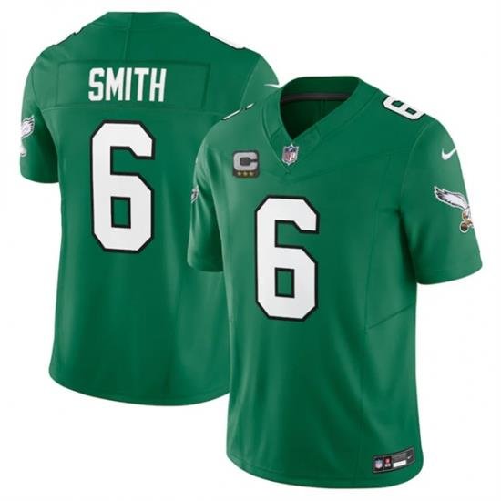 Men Philadelphia Eagles 6 DeVonta Smith Green 2023 F U S E  With C Patch Vapor Untouchable Stitched Football Jersey