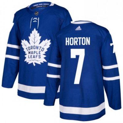 Mens Adidas Toronto Maple Leafs 7 Tim Horton Premier Royal Blue Home NHL Jersey