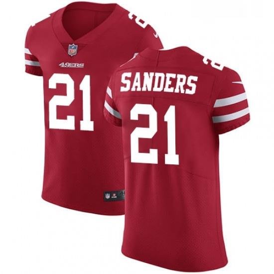 Mens Nike San Francisco 49ers 21 Deion Sanders Red Team Color Vapor Untouchable Elite Player NFL Jersey