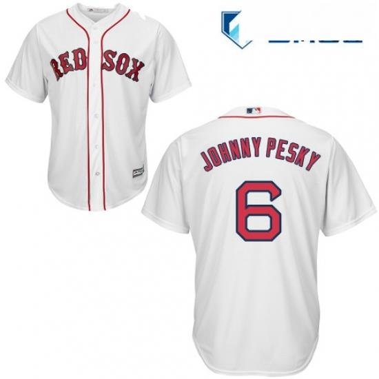 Mens Majestic Boston Red Sox 6 Johnny Pesky Replica White Home Cool Base MLB Jersey