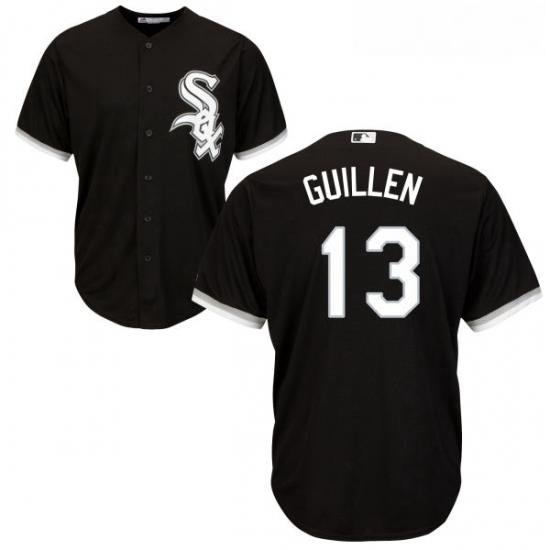 Youth Majestic Chicago White Sox 13 Ozzie Guillen Replica Black Alternate Home Cool Base MLB Jersey