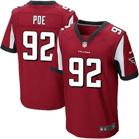 Nike Falcons #92 Dontari Poe Red Team Color Mens Stitched NFL Elite Jersey