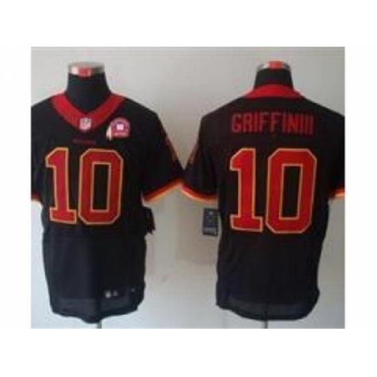 Nike Washington Redskins 10 Robert Griffin III Black Elite 80TH Patch NFL Jersey