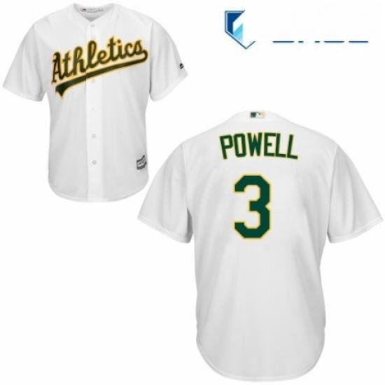 Youth Majestic Oakland Athletics 3 Boog Powell Replica White Home Cool Base MLB Jersey