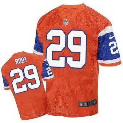 Nike Broncos #29 Bradley Roby Orange Throwback Mens Stitched NFL Elite Jersey