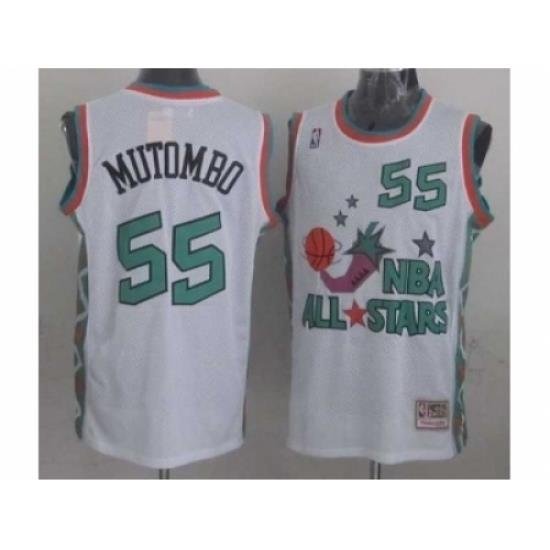 NBA 96 All Star #55 Mutombo White Jerseys