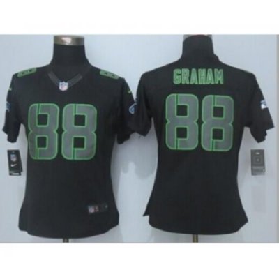 nike women nfl jerseys seattle seahawks 88 graham black[nike impact limited]