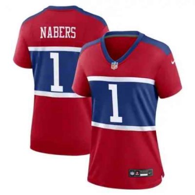 Women Men New York Giants 1 Malik Nabers Red Vapor Untouchable Limited Stitched Jersey