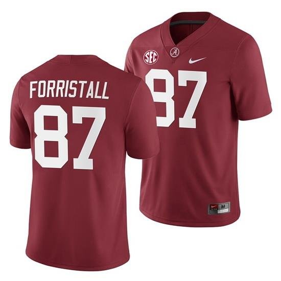 Alabama Crimson Tide Miller Forristall Crimson 2019 Home Game Jersey NCAA Football