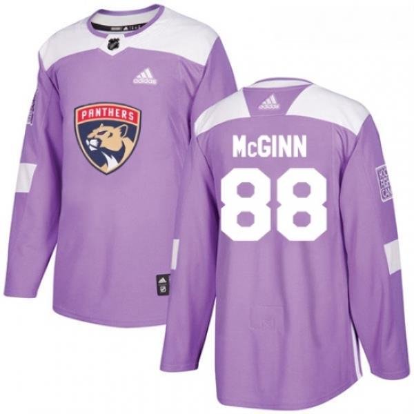 Youth Adidas Florida Panthers 88 Jamie McGinn Authentic Purple Fights Cancer Practice NHL Jersey