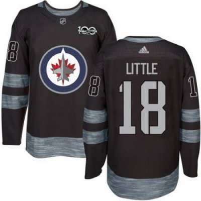 Jets #18 Bryan Little Black 1917 2017 100th Anniversary Stitched NHL Jersey