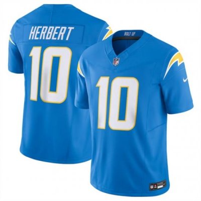 Men Los Angeles Chargers 10 Justin Herbert Blue 2023 F U S E  Vapor Untouchable Limited Stitched Jersey