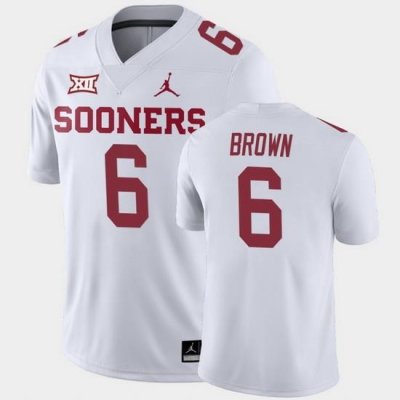 Oklahoma Sooners Tre Brown White Away Men'S Jersey