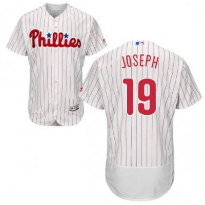 Mens Majestic Philadelphia Phillies 19 Tommy Joseph White Flexbase Authentic Collection MLB Jersey