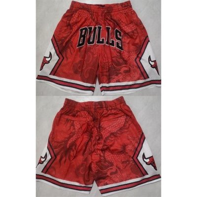 Men Chicago Bulls Red Shorts