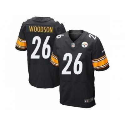 Nike Pittsburgh Steelers 26 Rod Woodson Black Elite NFL Jersey