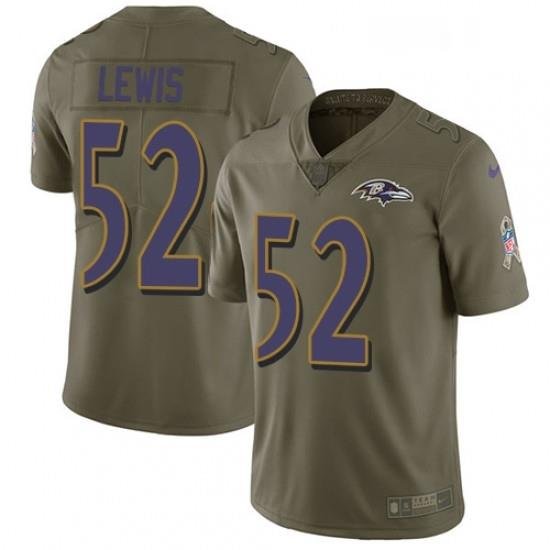 Mens Nike Baltimore Ravens 52 Ray Lewis Limited Olive 2017 Salute to Service NFL Jersey