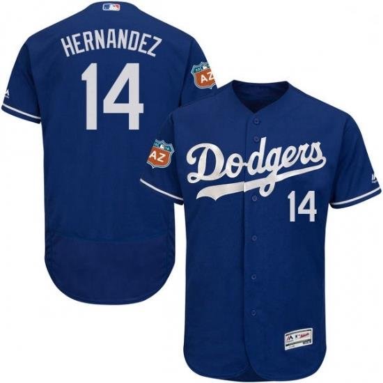 Mens Majestic Los Angeles Dodgers 14 Enrique Hernandez Royal Blue Flexbase Authentic Collection MLB Jersey