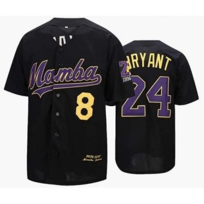 Youth Mamba 8 24 Kobe Bryant Black Base Ball Jersey