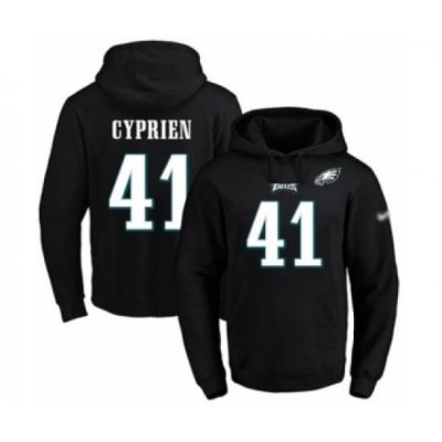 Football Mens Philadelphia Eagles 41 Johnathan Cyprien Black Name Number Pullover Hoodie