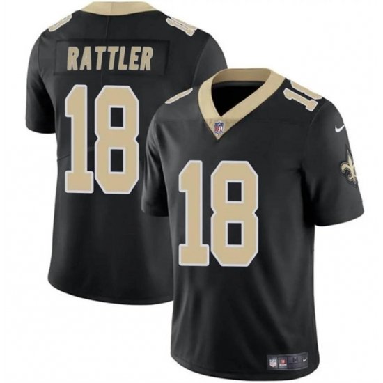 Men New Orleans Saints 18 Spencer Rattler Black Vapor Limited Stitched Football Jersey