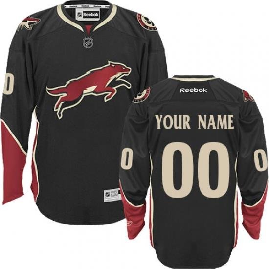 Men Women Youth Toddler NHL Black Jersey - Customized Reebok Arizona Coyotes Third