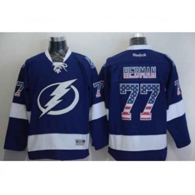 nhl jerseys tampa bay lightning #77 hedman blue[national flag version]