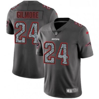 Mens Nike New England Patriots 24 Stephon Gilmore Gray Static Vapor Untouchable Limited NFL Jersey