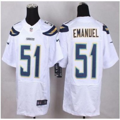 New San Diego Chrgers #51 Kyle Emanuel White Men Stitched NFL New Elite Jersey